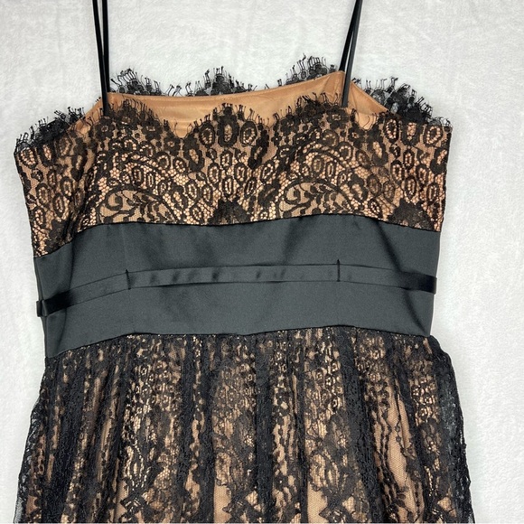 Laundry Shelli Segal Size 2 Cocktail Dress Lace Overlay Midi Cocktail Party NWT - Picture 10 of 14